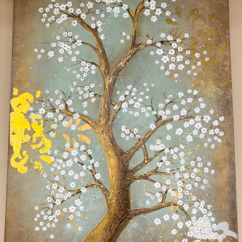 Asian Dogwood Tree Canvas
Aqua Brown White Size: 36 x 48H