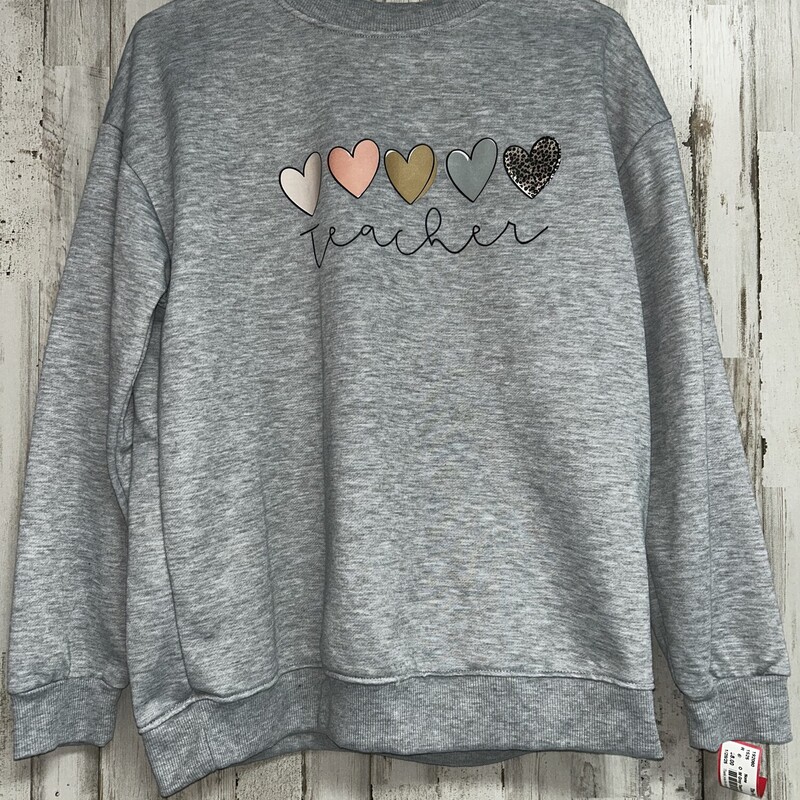 M Grey Teacher Sweatshirt, Grey, Size: Ladies M