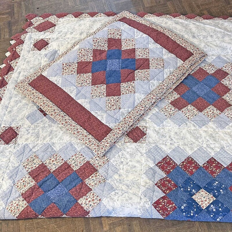 Queen Blue Rust Quilt