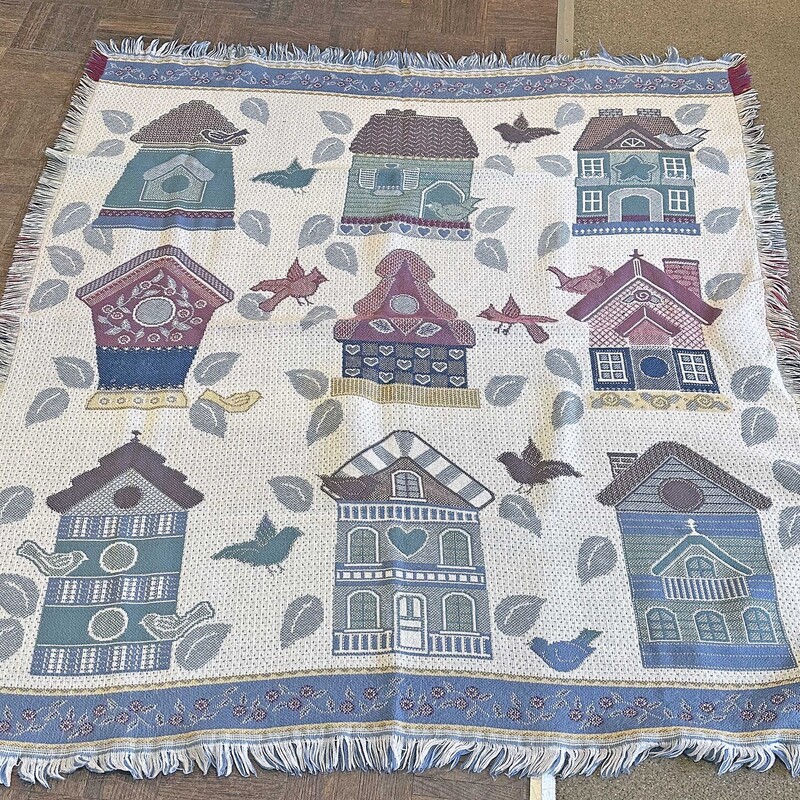 Birds/Birdhouse Throw