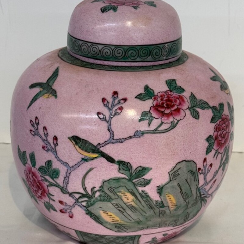 Japanese Lidded Jar
Pink Green Yellow
Size: 7.5x7.5H