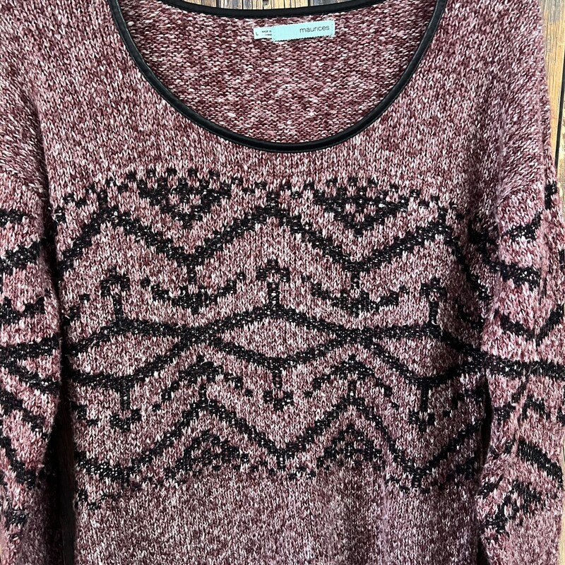 Maroon Black Sweater, Size: L