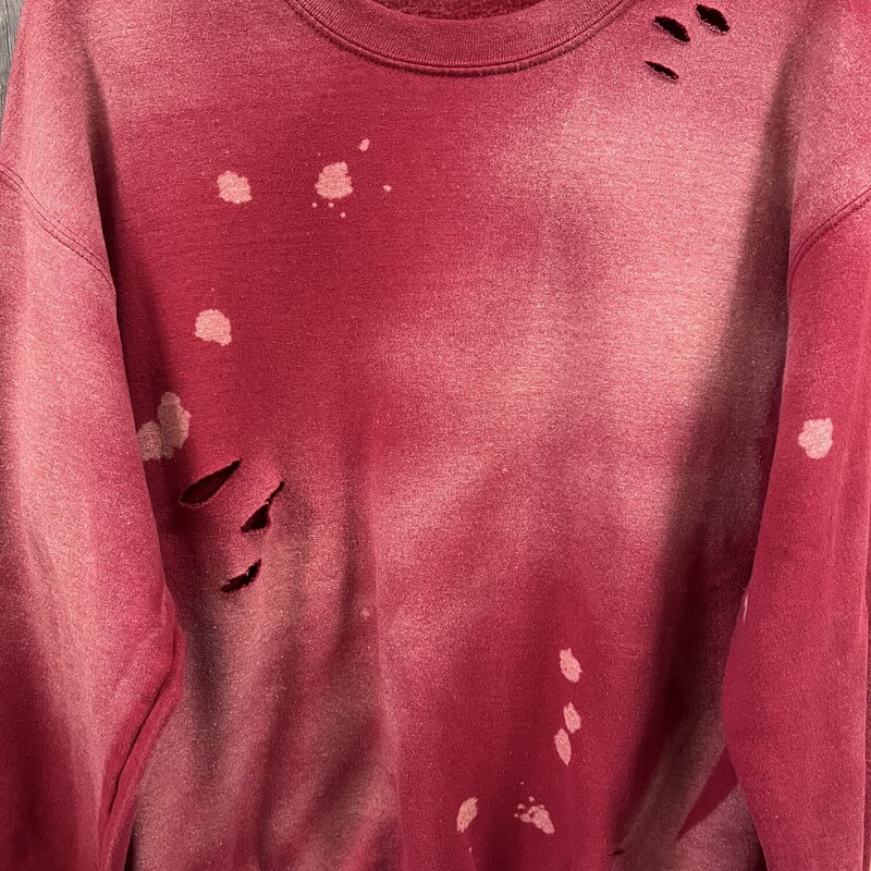 Red Holey Sweatshirt, Size: M