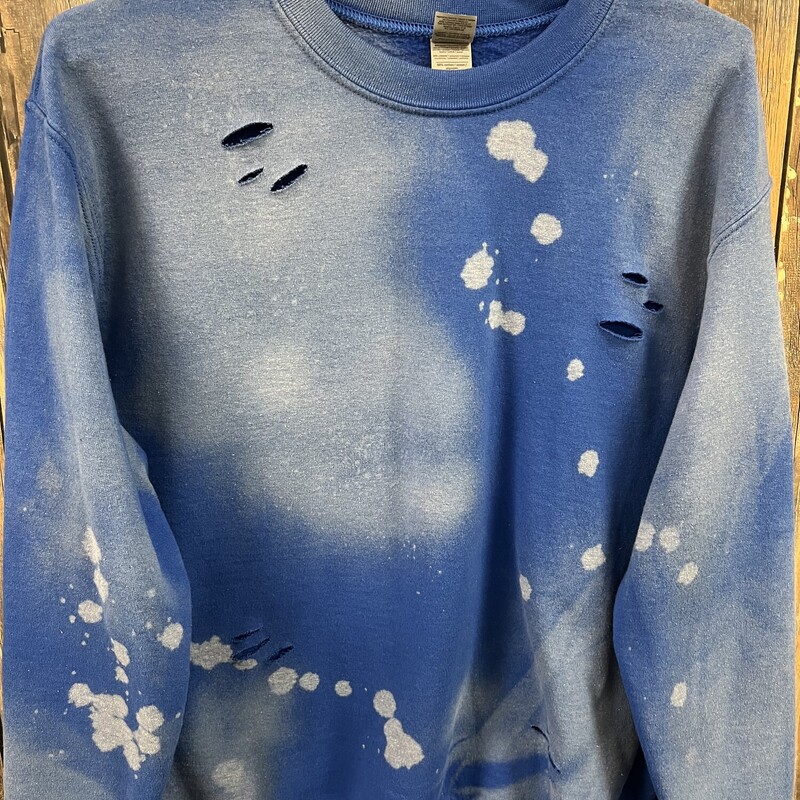 Blue Holey Sweatshirt, Size: M