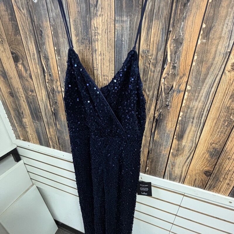 NWT Blue Sequin Romper, Size: L