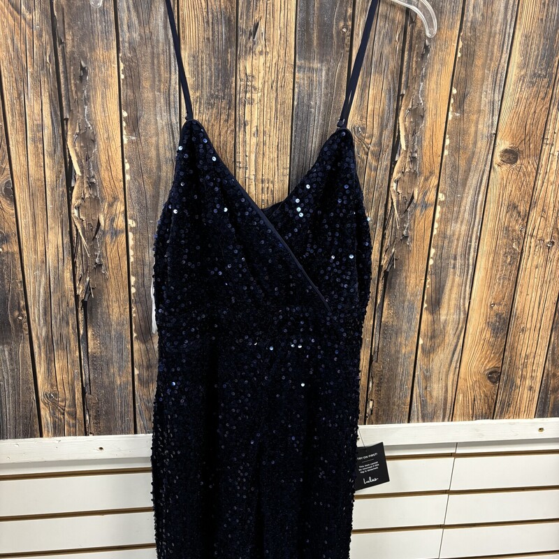 NWT Blue Sequin Romper, Size: L