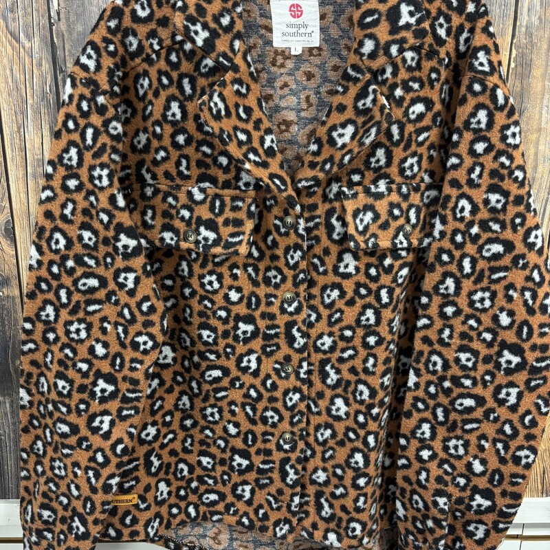 SS Animal Print Shacket, Size: L