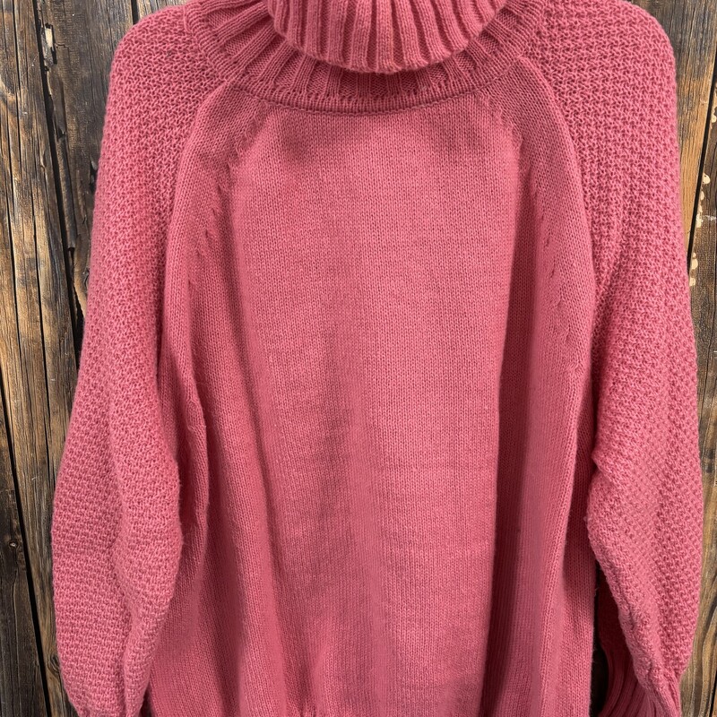 Dark Pink Knit Cowl Sweat, Size: 2XL