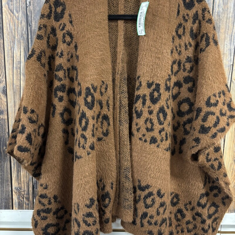 Animal Print Cardigan, Size: OS