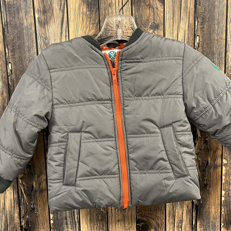 Gray Orange Coat, Size: 2t