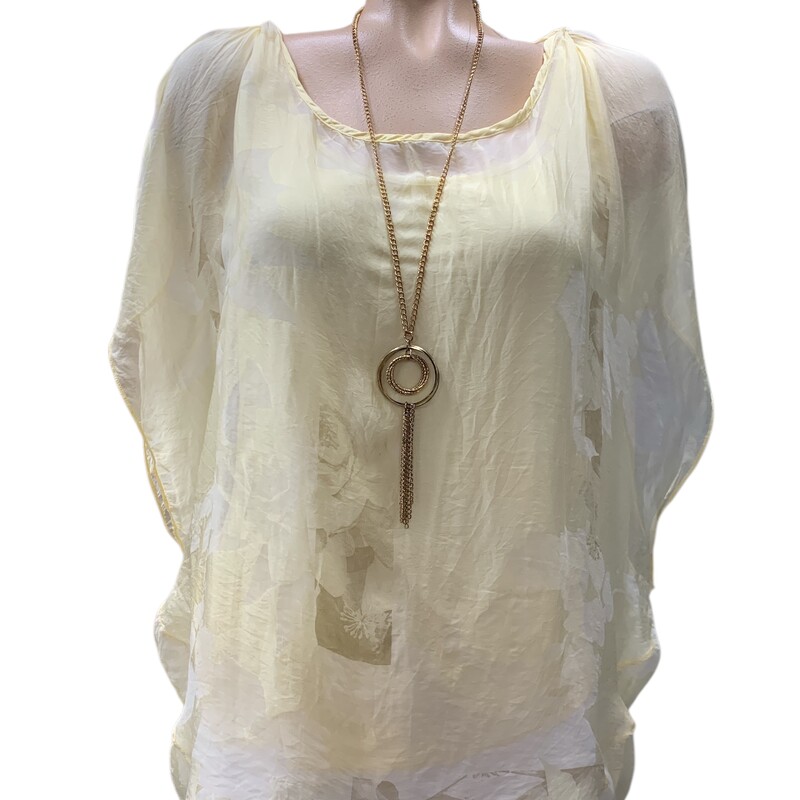 Made In Italy Top, Yellow, Size: L