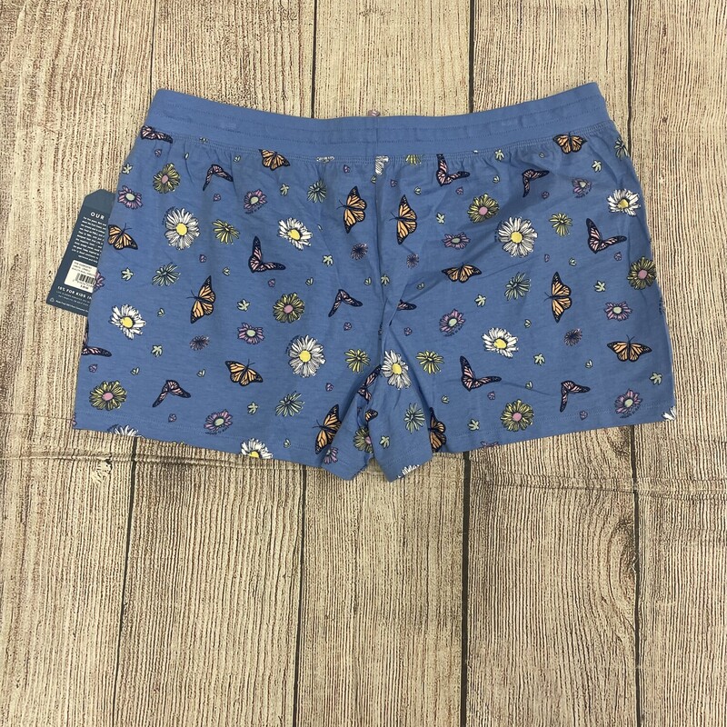 New Life Is Good Shorts, Blue, Size: XL