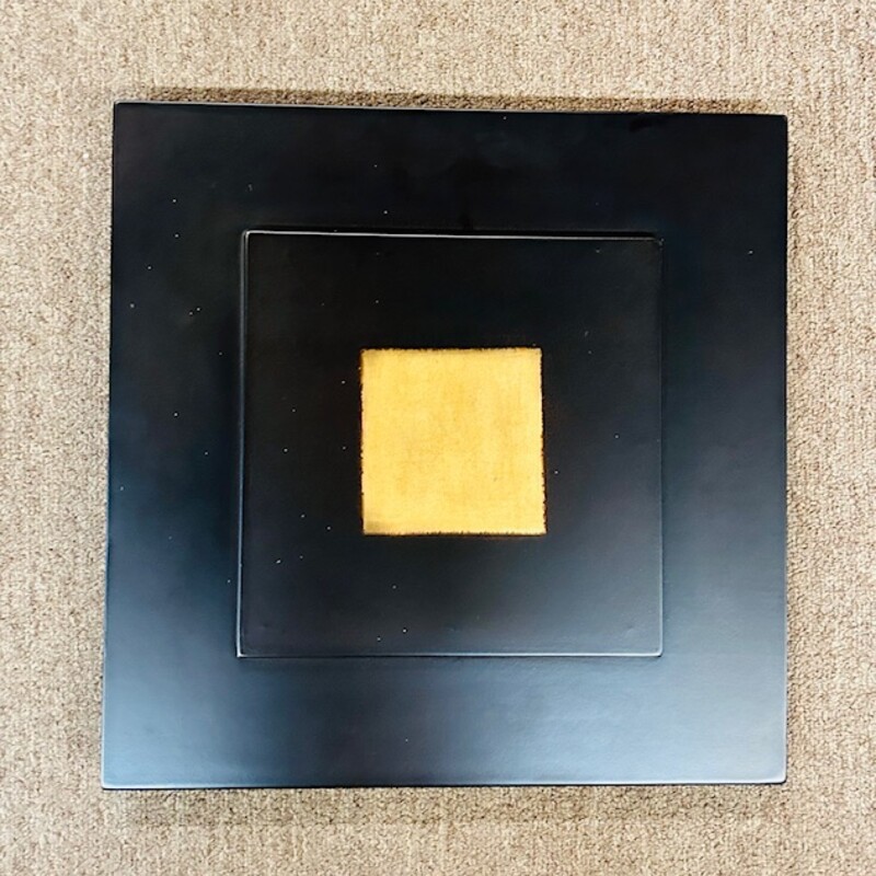 Wood Tile With Square
Brown and gold
Size: 14x14H