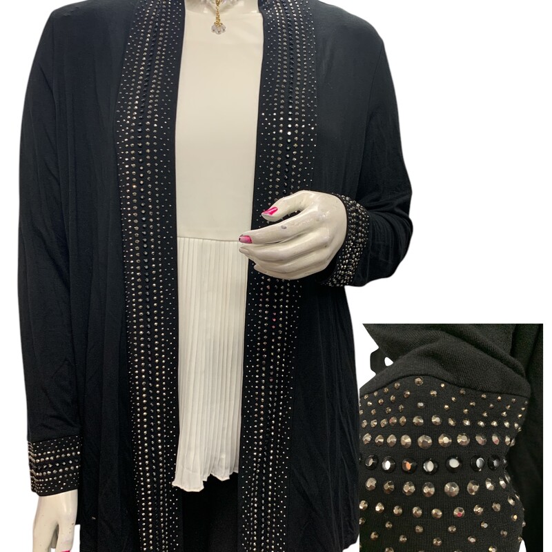 Laura P Cardigan, Black, Size: 2X