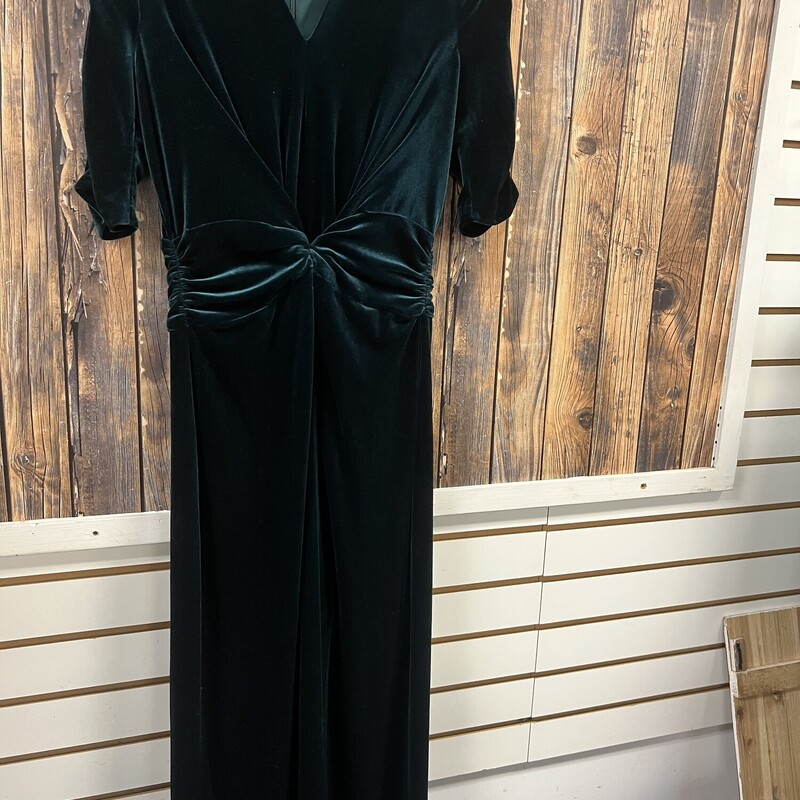 Green Velvet Romper, Size: 8