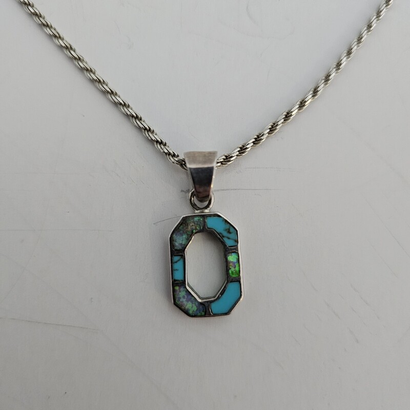 Opal Turquoise Inlay, Sterling, Size: O