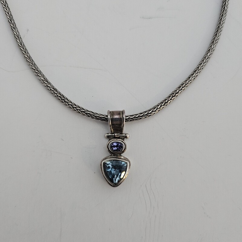 Blue Topaz & Tanzanite, Sterling, Size: Blues