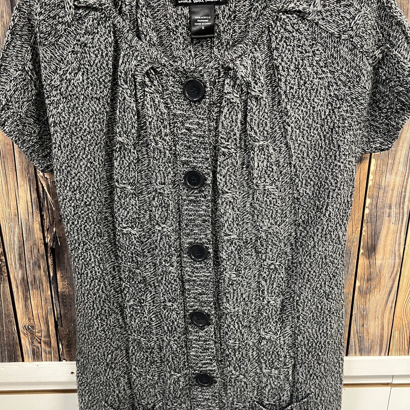 Gray Knit Button Dress, Size: S