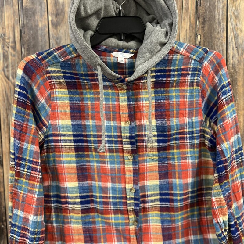 Coral Blue Flannel W Hood, Size: S