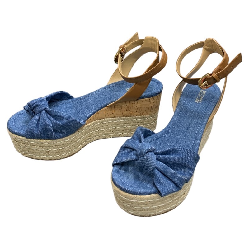 Michael Kors Wedges, Blue, Size: 8