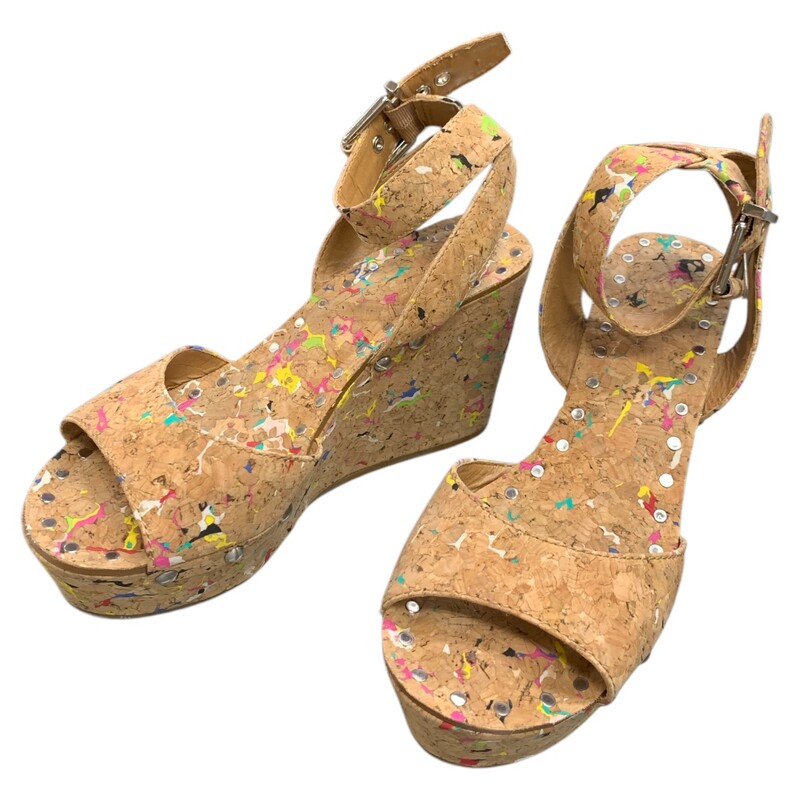 Gianni Bini Wedges, Brwn/mul, Size: 7.5