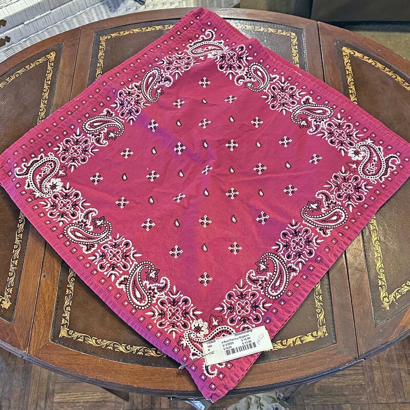 4 Red Paisley Napkins