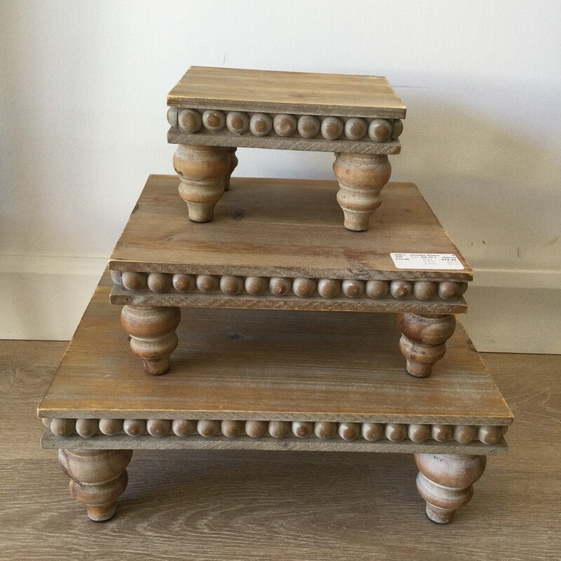 Wooden Risers,
Natural,
Size: Set Of 3