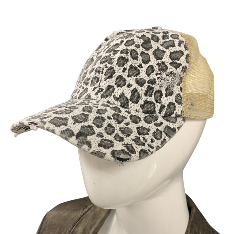 Leopard Hat, Blk/whit, Size: S