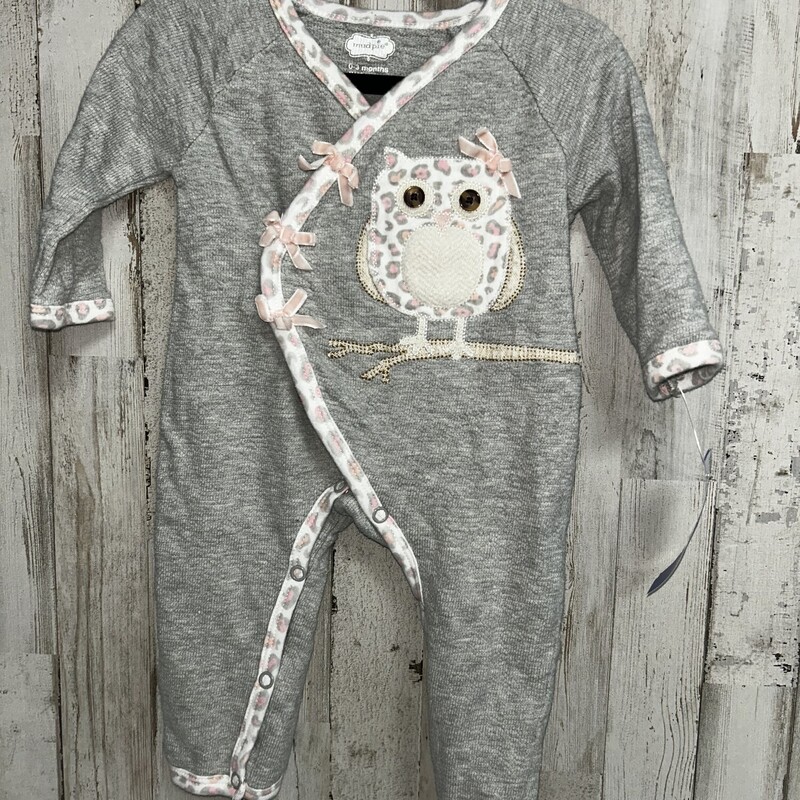 0/3M Grey Owl Romper