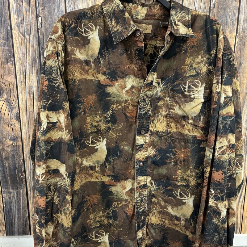 Dark Camo Deer Shirt, Size: L