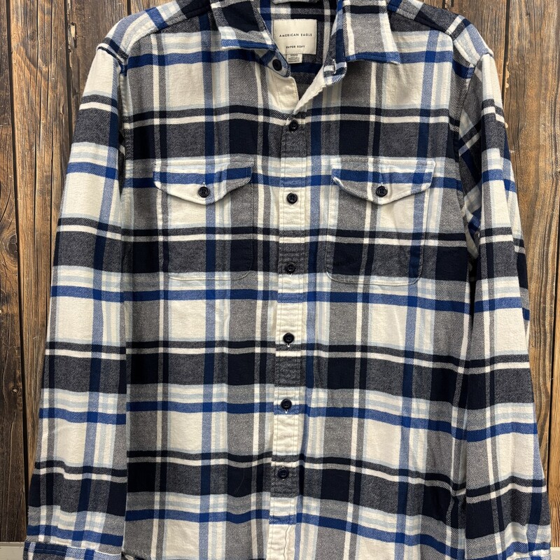 AE Blue White Flannel, Size: M