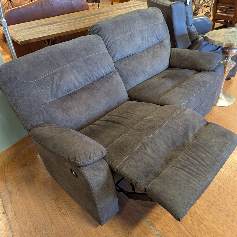 Bolzano Double Recliner, Gray, Wall Hugger 74in w 36in d 38in h Seat Depth22in