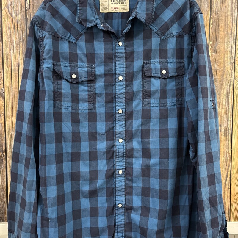 Blue Pearl Snap Shirt, Size: XL