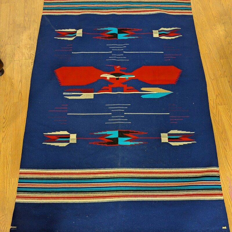 Chimayo Thunderbird 1940s, Blanket, Size: 82 X 52