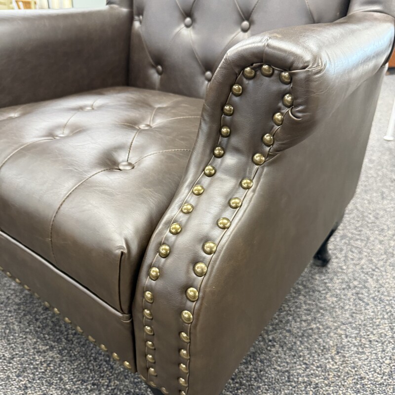 Leather Studded Chair, Brown. Retails for $600!