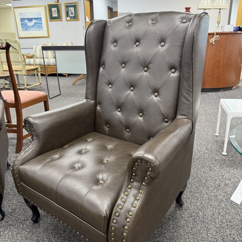 Leather Studded Chair, Brown. Retails for $600!