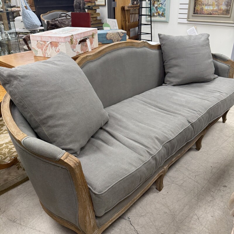 Ballard Designs Sofa, Gray Upholstered<br />
Size: 85in