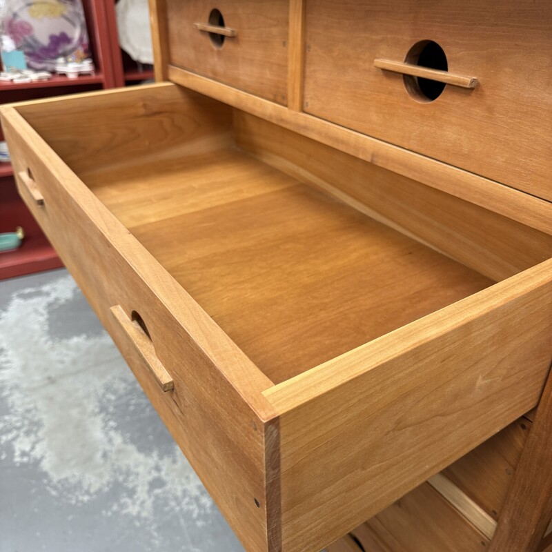 John Kelly 6-Drawer Fatboy Highboy, Cherry Wood, from the J1 Series Collection, designed in 1992. Could use some wood oil to bring out the shine.<br />
Size: 38x22x47