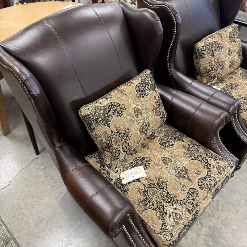 Tommy Bahama Leather Studded Chair by Lexington Furniture, Brown. Barely used and in pristine condition. Retails for over $3000!