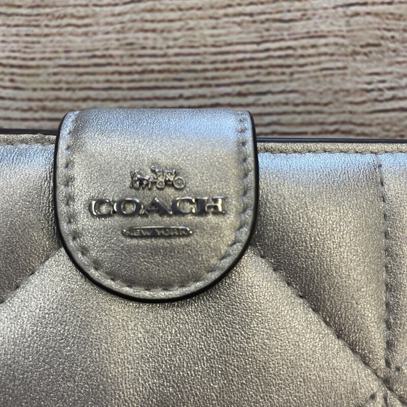 New Coach Wallet, Silver, Size: None