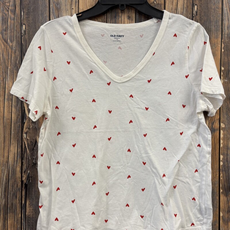 White Red Heart Shirt, Size: S