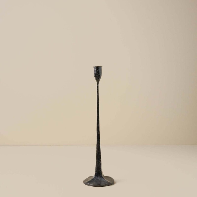 Magnolia Gatecrest Taper Candleholder
Black Size: 3 x 17H
Retails: $30
2 coordinating candle holders sold separately