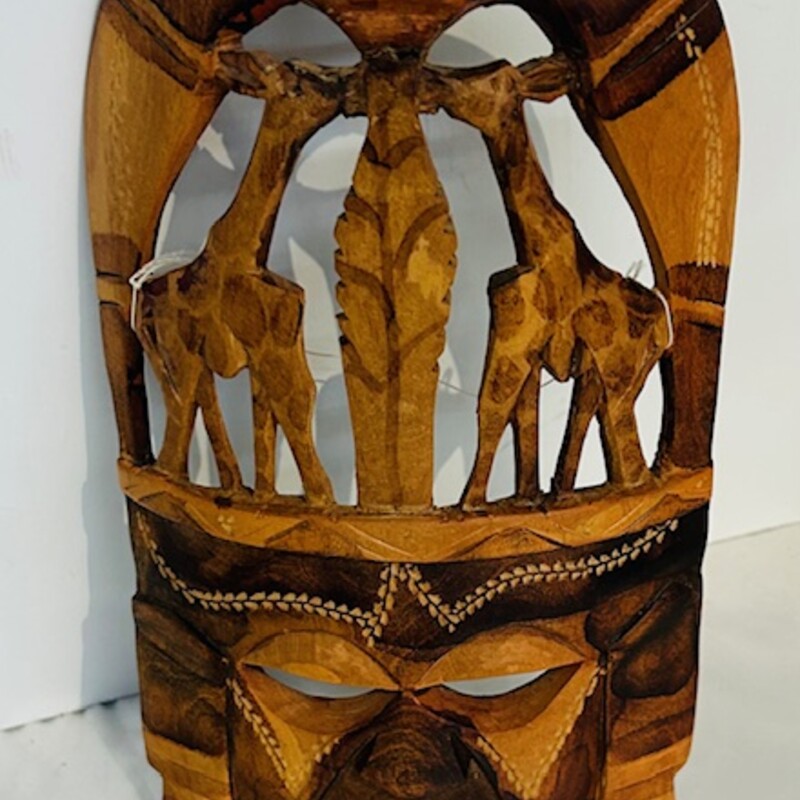 Wood Carved Mask Giraffes
Brown
Size: 5.5x9H