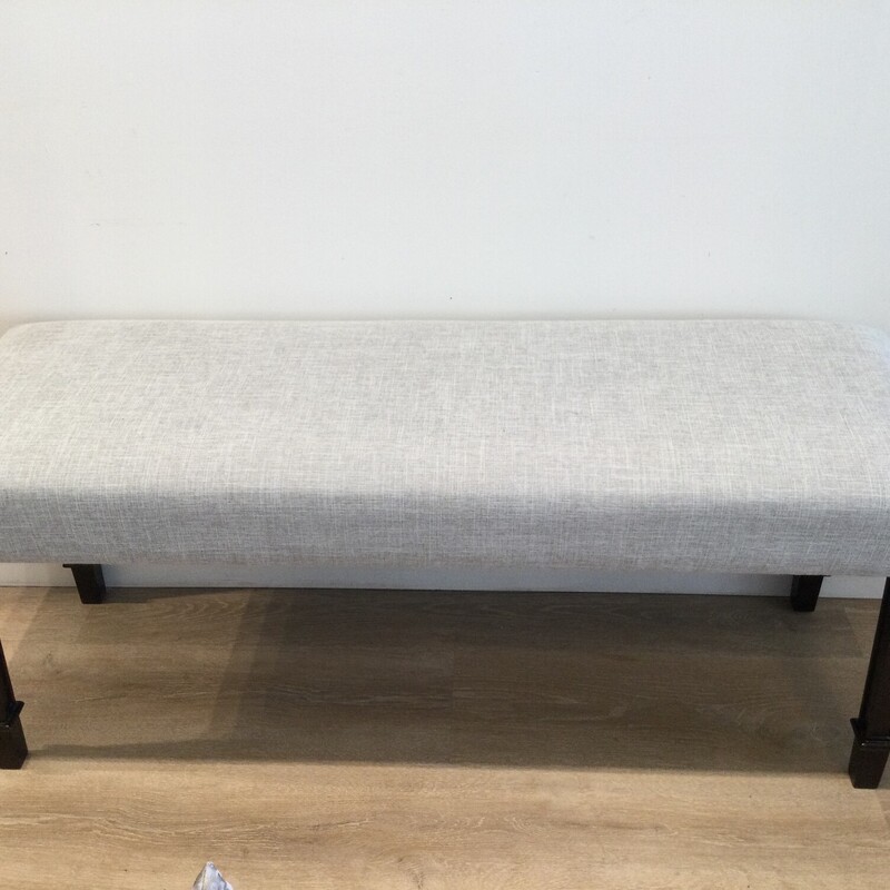 Upholstered Bench,
Grey/Dark Brown,
Size: 48 X 16 X 19 In