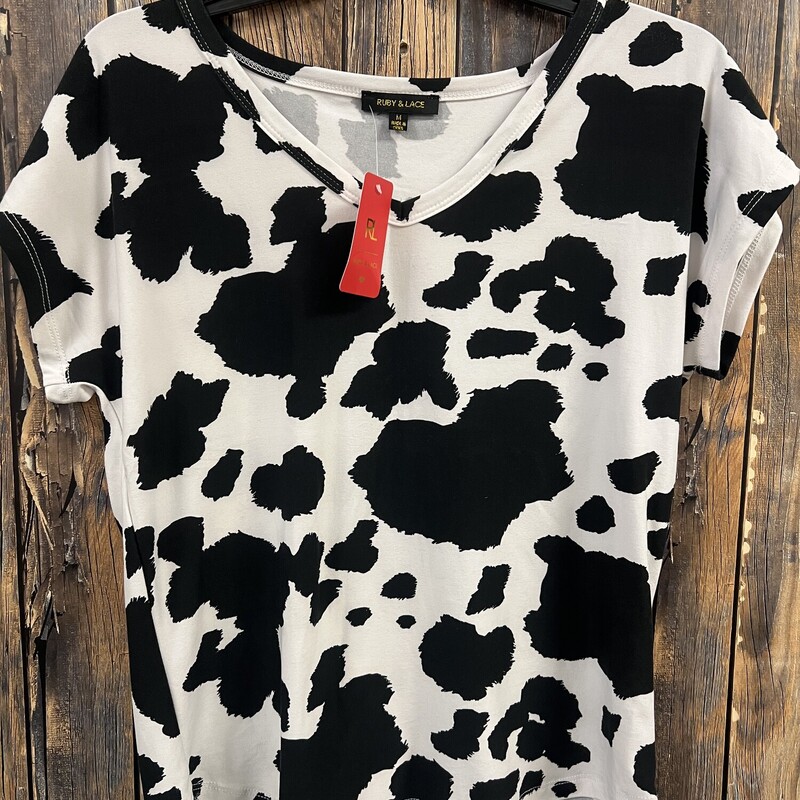 Cow Print Shirt New, Size: Med