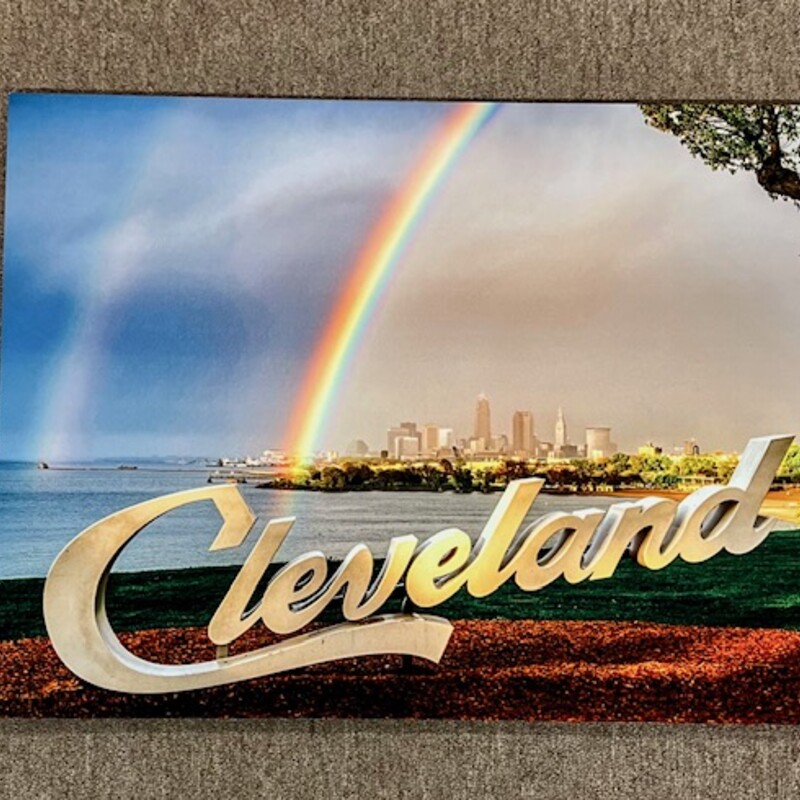 Metal Rainbow Cleveland Wall Decor
Multi. Blue, Green, Silver
Size: 24x18H
Local Cleveland Artist