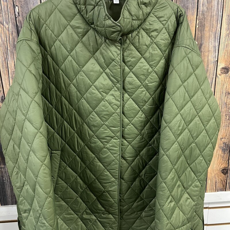 Green Puffy Coat, Size: Xl