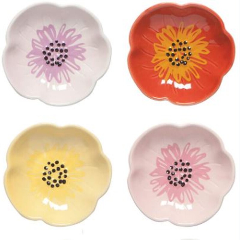 Set of 4 Now Designs Danica Mini Floral Bowls
Pink Yellow Orange Purple
Size: 3.5 x 3.5W