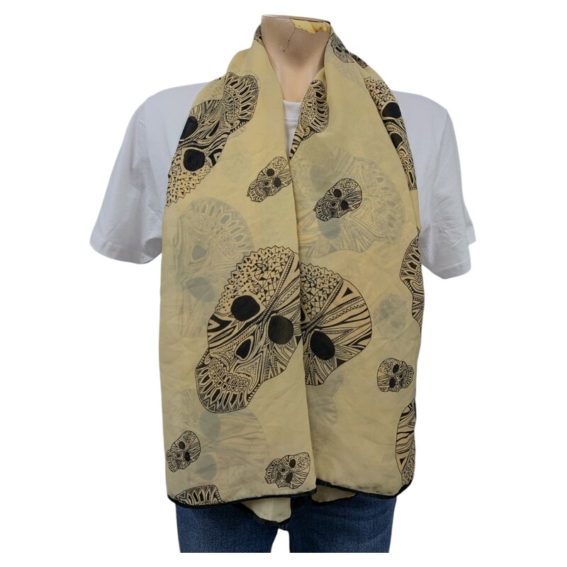 Skull Scarf, Brwn/blk, Size: O/S