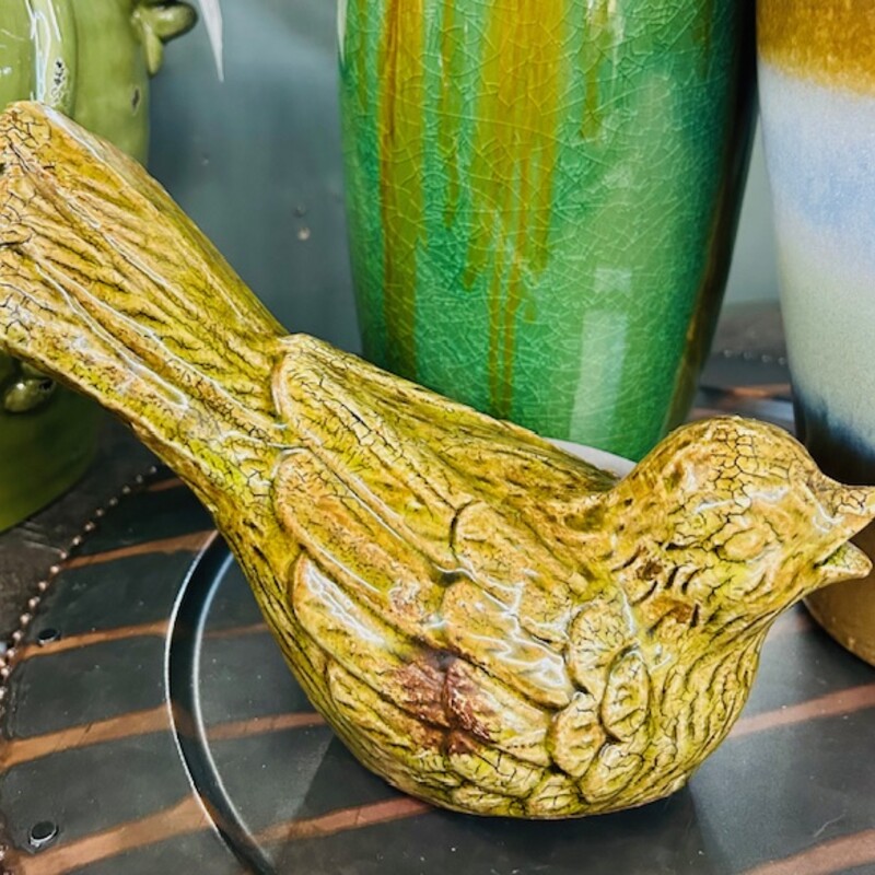 Crackled Ceramic Bird
Green Brown Tan Size: 4.5 x 8 x 6.5H